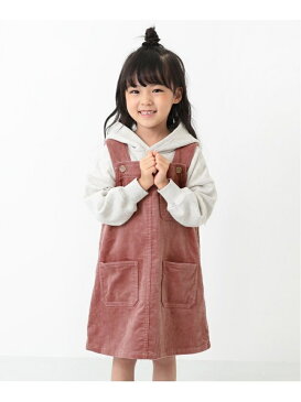 【SALE/50%OFF】devirock コーデュロイジャンパースカート ワンピースデビロック 子供服 キッズ デビロック スカート ジャンパースカート ピンク ブラウン ブルー ベージュ【RBA_E】