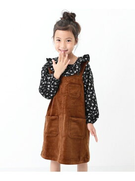 【SALE/50%OFF】devirock コーデュロイジャンパースカート ワンピースデビロック 子供服 キッズ デビロック スカート ジャンパースカート ピンク ブラウン ブルー ベージュ【RBA_E】