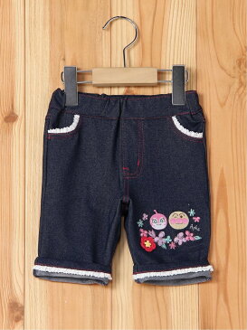【SALE/30%OFF】ANPANMAN KIDS COLLECTION (K)花デニムハーフパンツ アンパンマンキッズコレクション パンツ/ジーンズ キッズパンツ ネイビー【RBA_E】