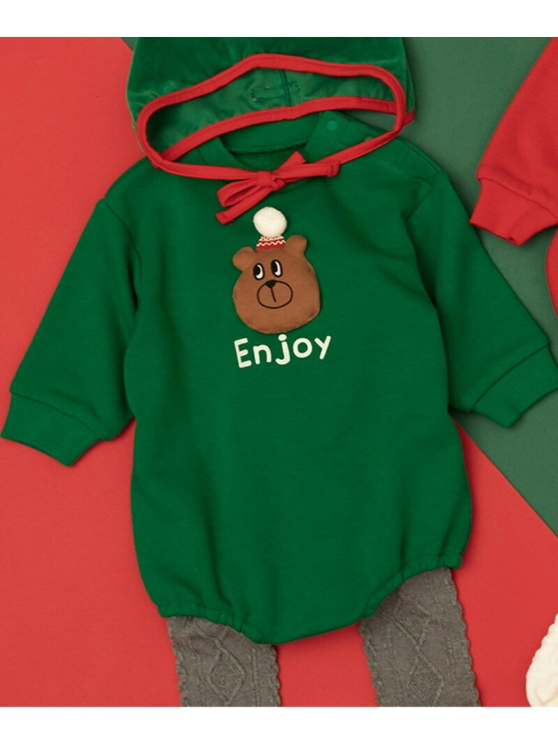 BREEZE ぷっくりボディオール エフオーオンラインストア マタニティウェア・ベビー用品 ロンパース・カバーオール レッド グリーン