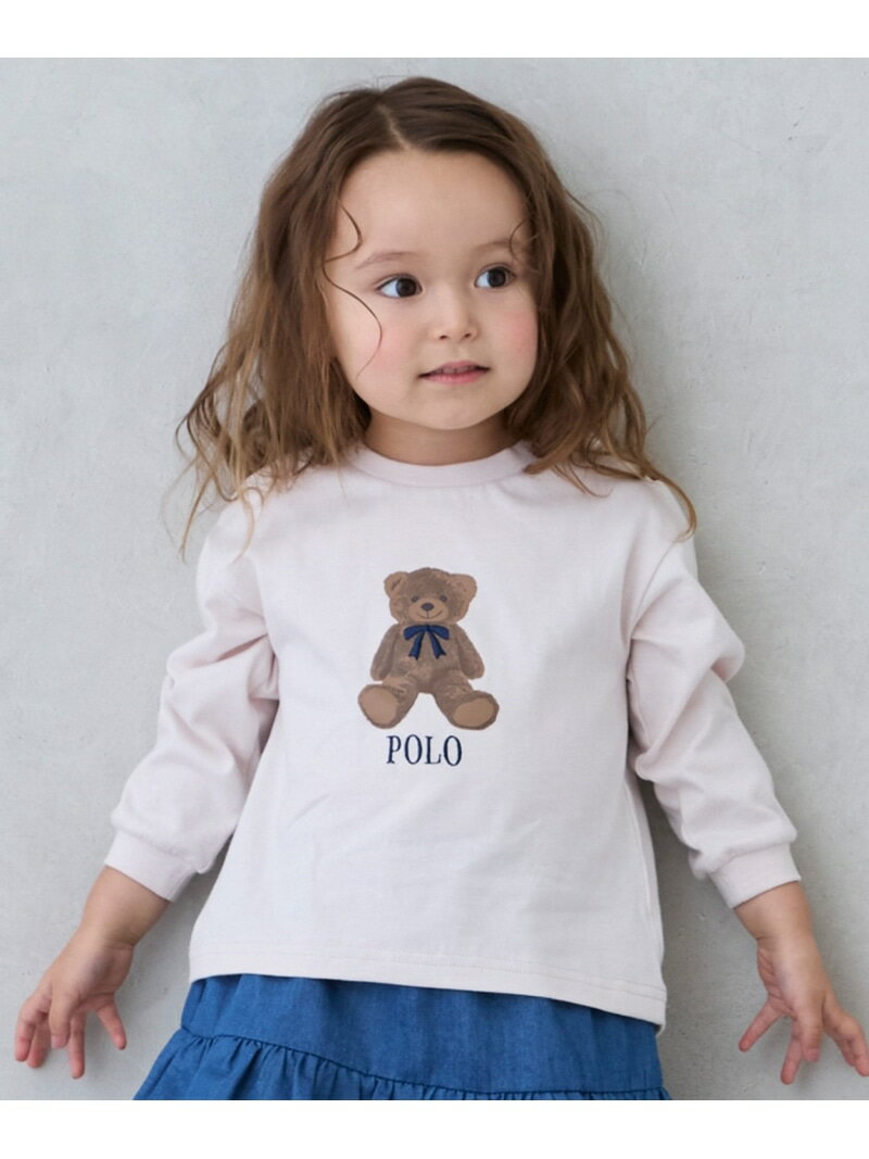 【SALE／20%OFF】petit main 【POLO BCS】くまグラフィック長袖T ナルミヤオンライン トップス カットソー・Tシャツ パープル ネイビー ベージュ【RBA_E】のサムネイル