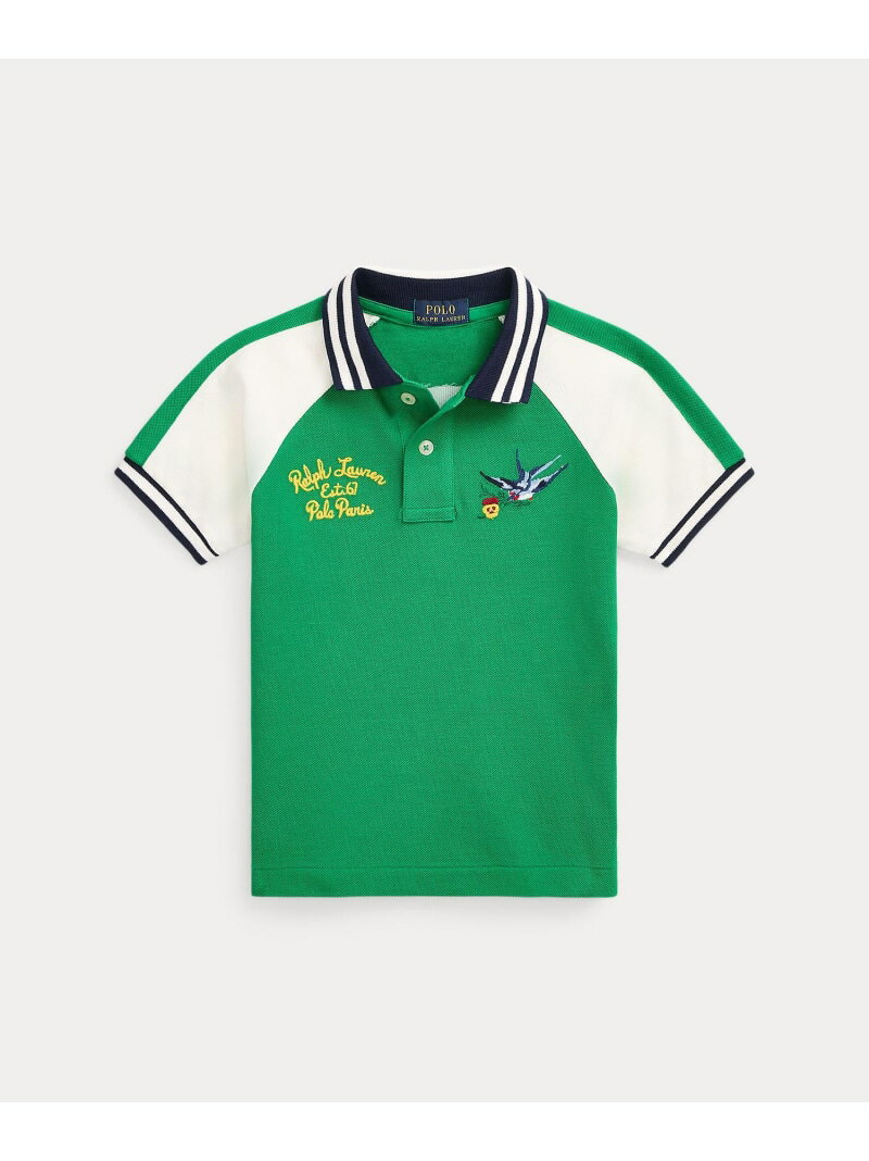 POLO RALPH LAUREN (ボーイズ 2才~7才)パリエンブロイダリー コットン メッシュ ポロシャツ ラルフローレン トップス ポロシャツ グリーン【送料無料】