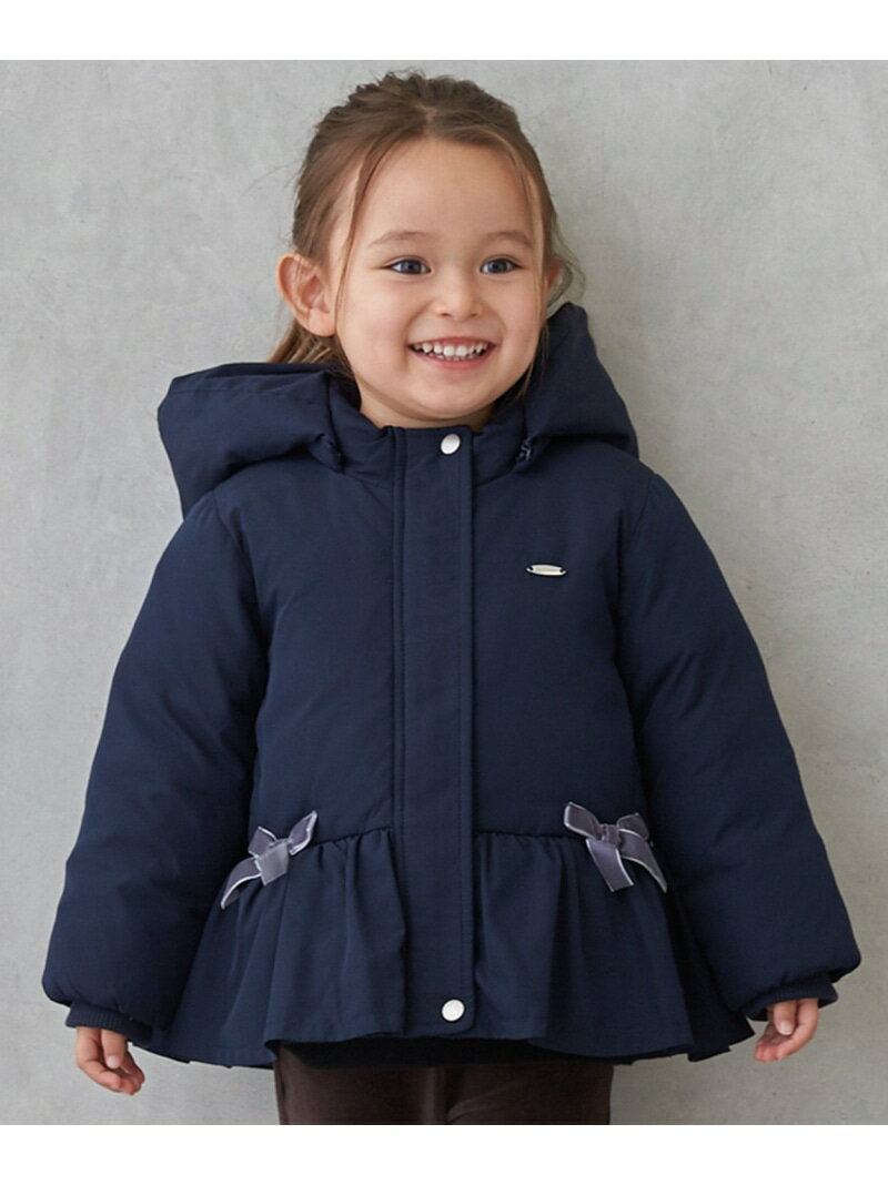 petit main ペプラムダウンジャケット ナルミヤオンライン ジャケット・アウター ブルゾン・ジャンパー ベージュ パープル ネイビー【送料無料】のサムネイル