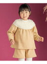 BeBe Petits Pois Vert 【店舗限定】裏起毛+くるくるボアセットアップ(95~150cm) ベベ オンライン ストア スーツ・フォーマル セットアップスーツ ベージュ ブルー【送料無料】