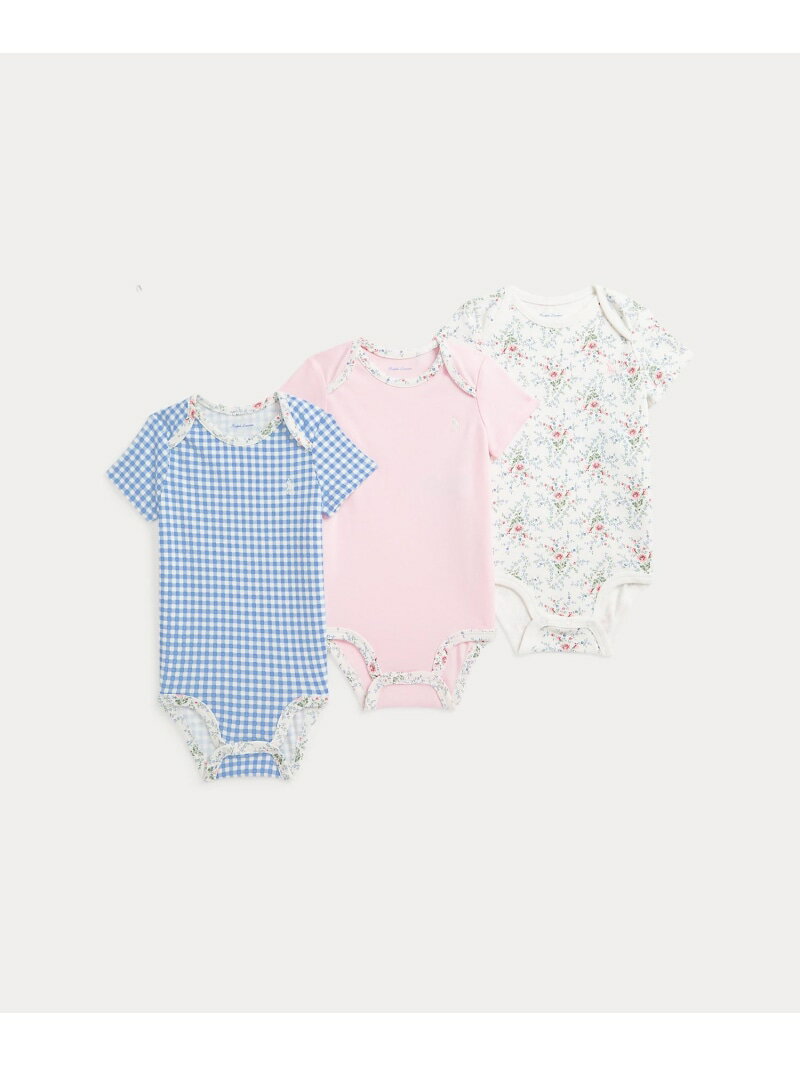 【SALE/50%OFF】POLO RALPH LAUREN (ベビー)ギンガム コットン ボディスーツ 3パック セット ラルフローレン マタニティウェア・ベビー用品 ロンパース・カバーオール【RBA_E】【送料無料】