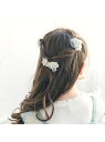 apres les cours オーガンジーフラワーヘアアクセセット エフオーオンラインストア ヘアアクセサリー カチューシャ・ヘアバンド ホワイト