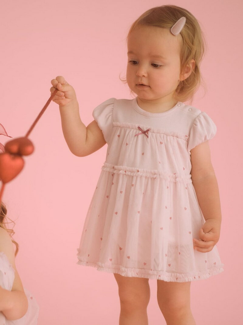 gelato pique 【BABY】ハート柄チュールロンパース ジェラートピケ マタニティウェア・ベビー用品 ロンパース・カバーオール ピンク【送料無料】のサムネイル