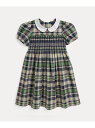 POLO RALPH LAUREN (ガールズ 2才~6才)チェック スモックド コットン ドレス ラルフローレン ワンピース・ドレス ワンピース グリーン【送...