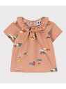 【SALE/30%OFF】PETIT BATEAU ポプリン半袖ブラウス プチバトー トップス シャツ・ブラウス ベージュ【RBA_E】【送料無料】