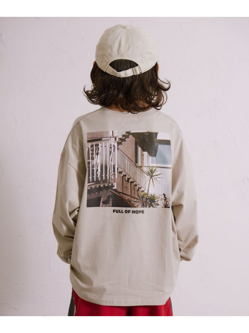 PAIRMANON STREET バックプリント 長袖 Tシャツ【PAIRMANON STREET】 ペアマノン トップス カットソー・Tシャツ ブラック ホワイト ベージュ レッド ネイビー イエロー グリーンのサムネイル