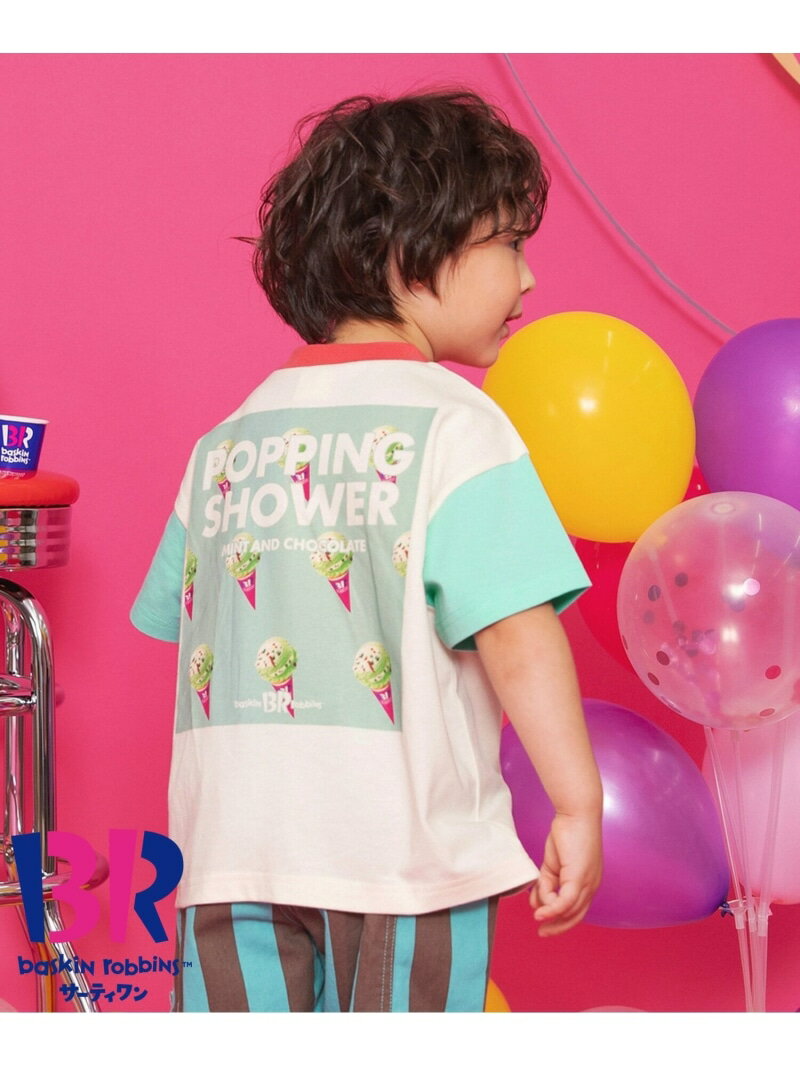 【SALE／30%OFF】BREEZE 【リンク】サーティワン バックプリントTシャツ エフオーオンラインストア トップス カットソー・Tシャツ グレー グリーン ホワイト【RBA_E】のサムネイル