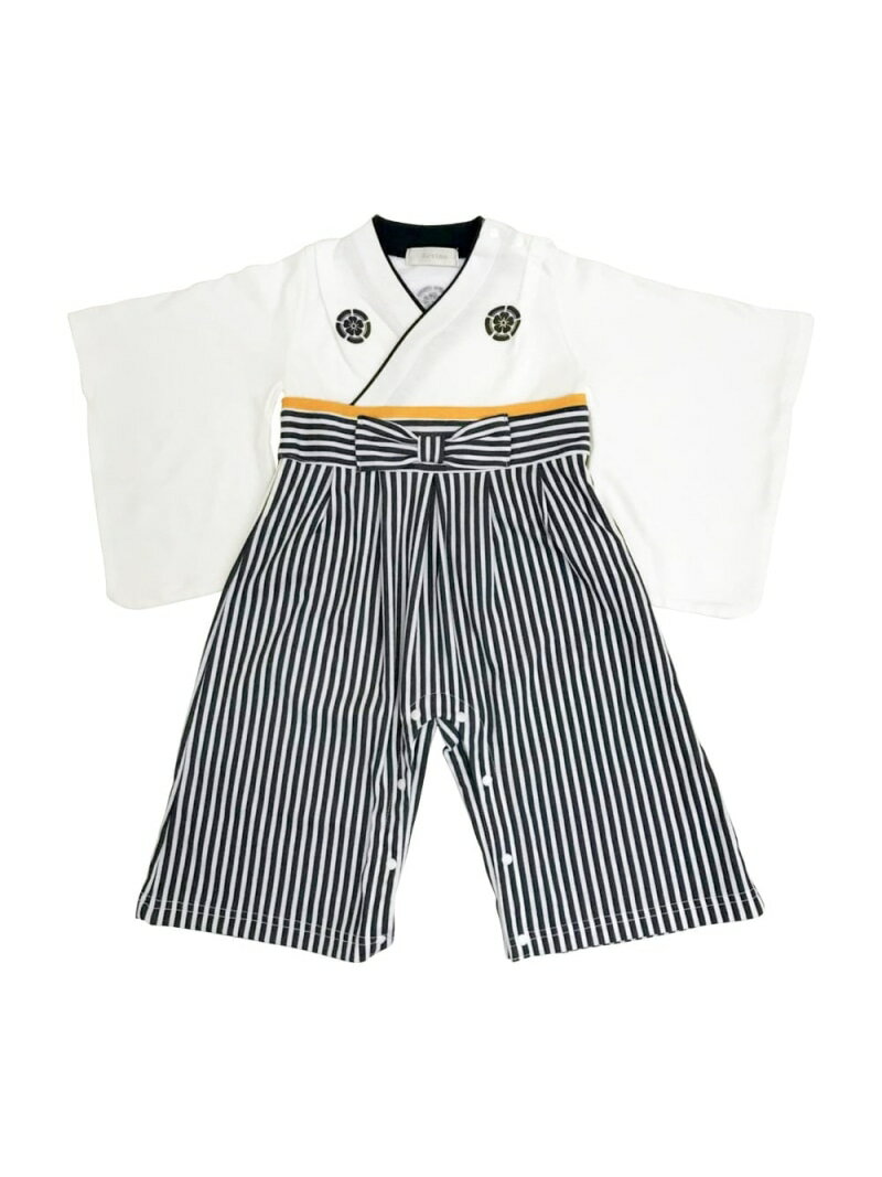 BACKYARD FAMILY Aenak アエナック 男児はかまロンパース ローラ マタニティウェア・ベビー用品 ロンパース・カバーオール グレー ホワイト