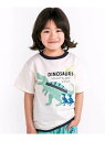 SLAP SLIP 【接触冷感】もぐもぐ恐竜モチーフTシャツ(80~130cm) ベベ オンライン ストア トップス カットソー・Tシャツ ブルー ホワイト(4)