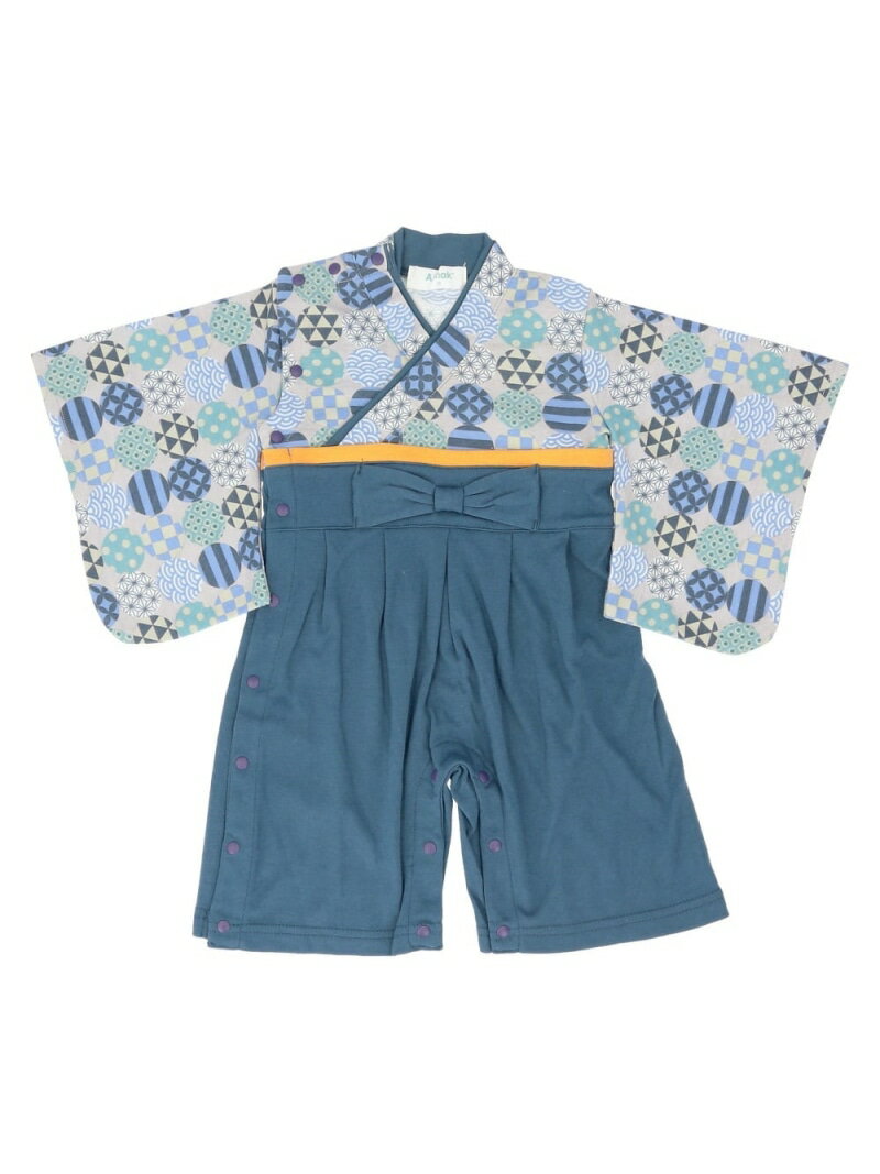 BACKYARD FAMILY Aenak アエナック 男児はかまロンパース ローラ マタニティウェア・ベビー用品 ロンパース・カバーオール ネイビー