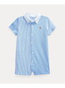 POLO RALPH LAUREN (ベビー)ニット オックスフォード ファン ショートオール ラルフローレン マタニティウェア・ベビー用品 ロンパース・カバーオール ブルー【送料無料】