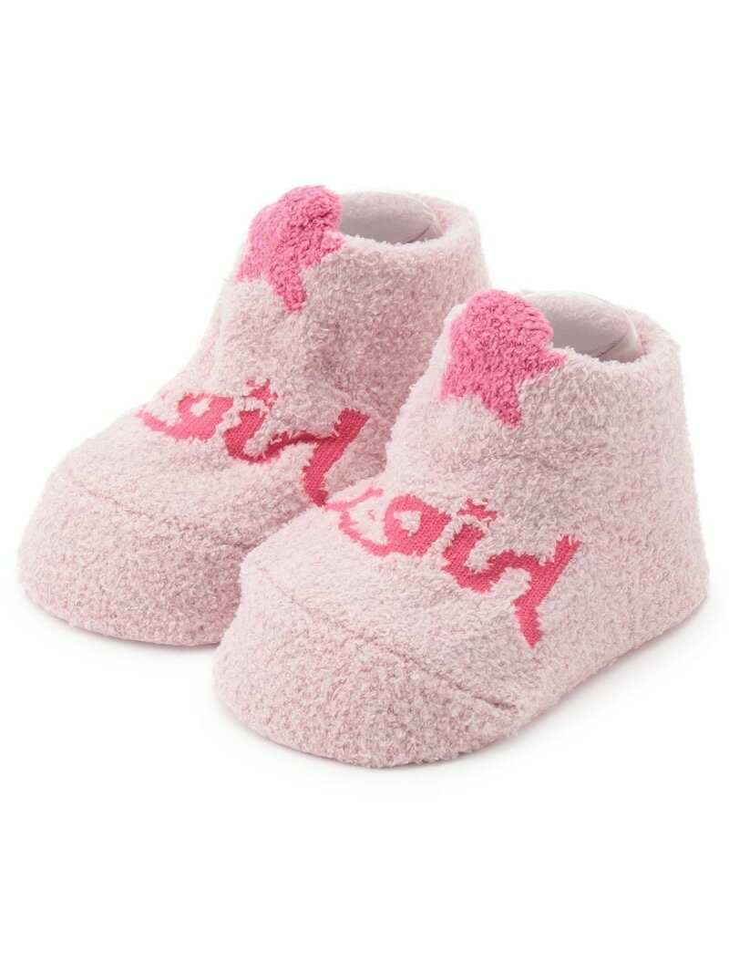 X-girl Stages 立体星モチーフモールベビーソックス ナルミヤオンライン マタニティウェア・ベビー用品 ベビーソックス ホワイト ピンク