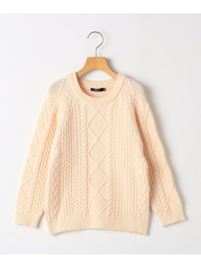 【SALE／40%OFF】SHIPS KIDS SHIPS KIDS:100ー130cm /〈洗濯機可能〉ケーブル ニット シップス トップ..