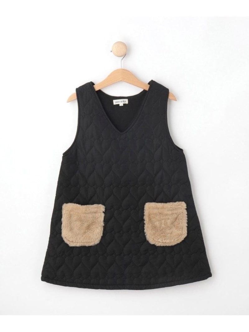 【SALE／30%OFF】SHOO・LA・RUE 【110-140cm】ハートキルトジャンパースカート シューラルー ワンピース・ドレス その他のワンピース・ドレス ブラック ブルー【RBA_E】