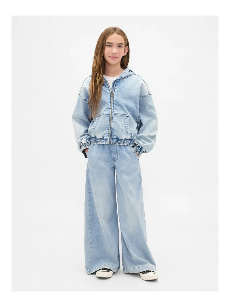 GAP (K)ニットデニム ジップアップパーカー (キッズ) ギャップ トップス パーカー・フーディー ブルー【送料無料】 2