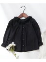 【SALE/50%OFF】apres les cours フリル衿ブラウス エフオーオンラインストア トップス シャツ・ブラウス ブラック ホワイト【RBA_E】