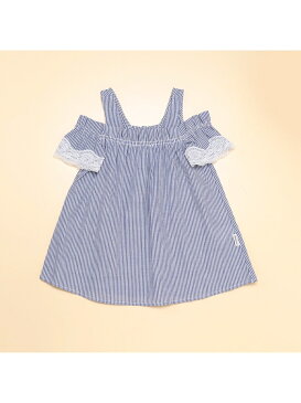 【SALE／50%OFF】COMME CA ISM 【キッズ・ベビーおそろいアイテム】オフショルダー ワンピース(80・90サイズ) コムサイズム マタニティー/ベビー ベビー用品 ブルー【RBA_E】