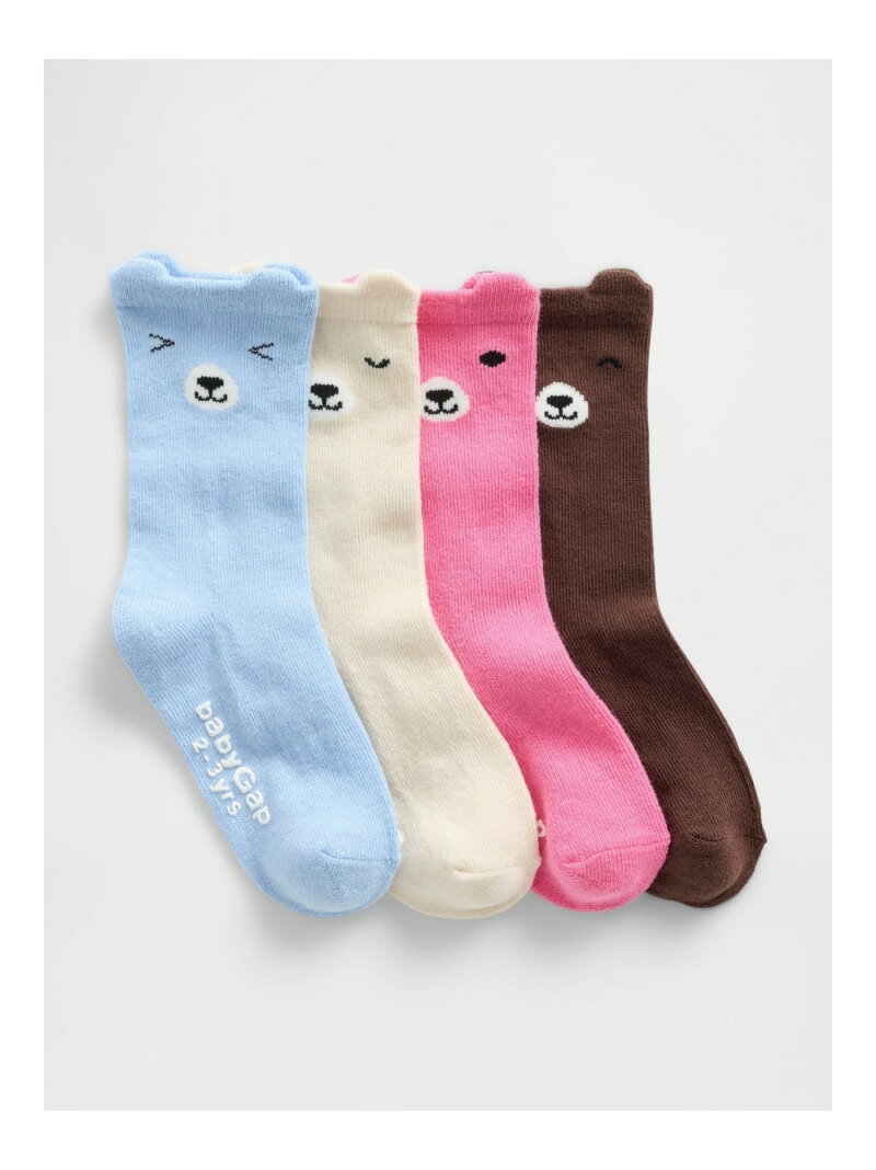 GAP (K)くまさん クルーソックス 4足セット (幼児・ベビー) ギャップ 靴下・レッグウェア 靴下
