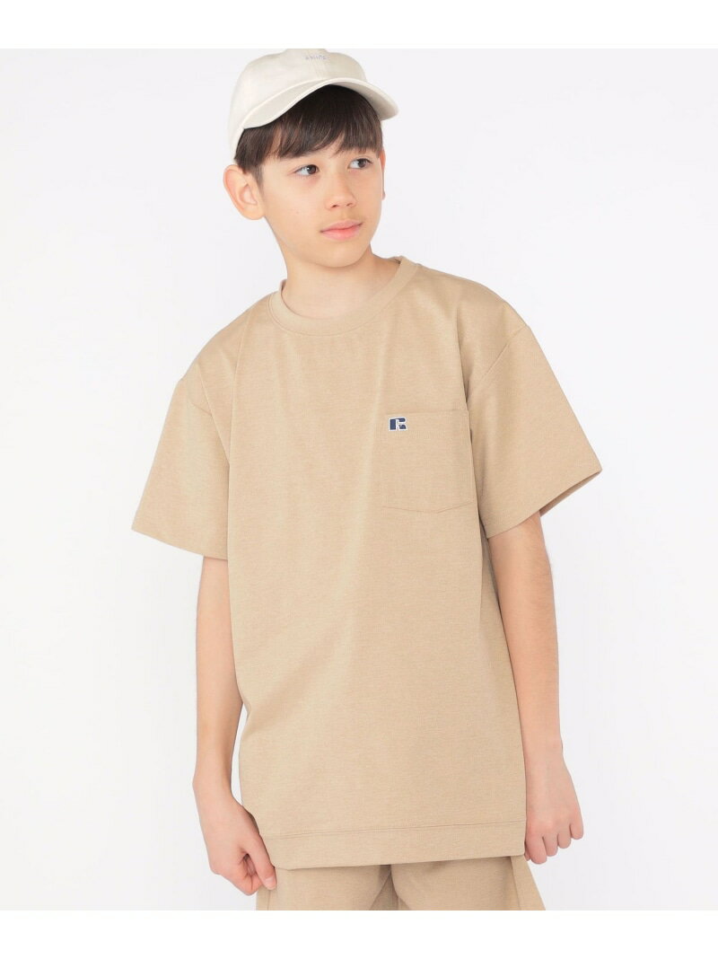 SHIPS KIDS 【SHIPS KIDS別注】RUSSELL ATHLETIC:140~160cm /＜多機能＞TEE シップス トップス カットソー Tシャツ ベージュ ホワイト グレー【送料無料】