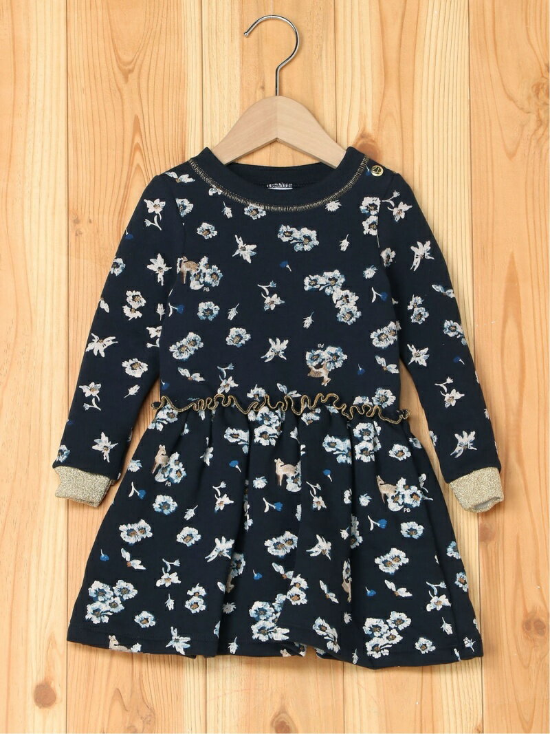 【SALE／40%OFF】PETIT BATEAU (K)プリントブルースウェットワンピース プチバトー ワンピース・ドレス その他のワンピース・ドレス ネイビー【RBA_E】【送料無料】