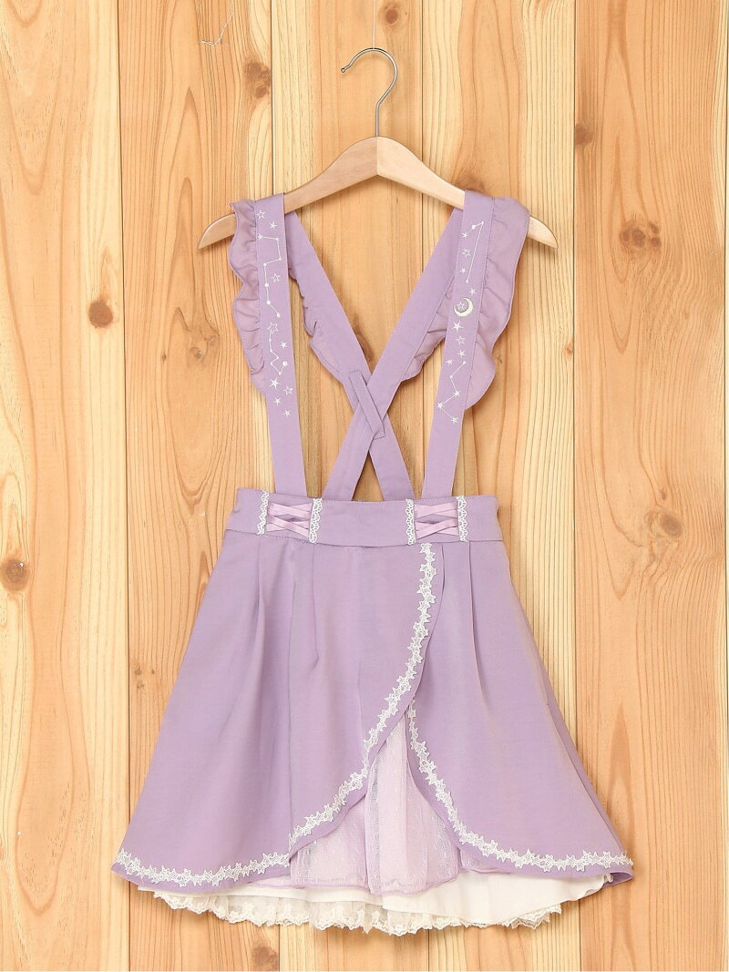 【SALE／50%OFF】axes femme (K)星座刺繍サス付SK アクシーズファム スカート その他のスカート パープル ネイビー【RBA_E】のサムネイル