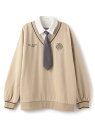 【SALE/50%OFF】pom ponette junior ネクタイつき裏毛トレーナー ナルミヤオンライン トップス スウェット・トレーナー ホワイト【RB...