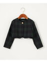 【SALE／65%OFF】UNITED ARROWS green label relaxing TW ブラックウォッチ ボレロ ユナイテッドアローズ アウトレット ジャケット・アウター ノーカラージャケット グリーン【RBA_E】