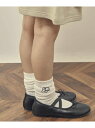 a.v.v [KIDS]ロゴ刺繍ルーズソックス アー・ヴェ・ヴェ 靴下・レッグウェア その他の靴下・レッグウェア ホワイト ブラック