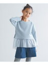 UNFILO 【110-150cm】BEAUTY FORM JERSEY ペプラムスウェット アンフィーロ トップス スウェット・トレーナー ブルー グレー パ...