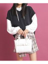 【SALE/40%OFF】PINK-latte 【推し活】ぬいフリルバッグ ピンク ラテ バッグ トートバッグ ブルー ピンク ブラック ホワイト【RBA_E】(4)