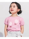 【SALE/30%OFF】BeBe シフォン気球モチーフ天竺パフスリーブTシャツ(80~150cm) ベベ オンライン ストア トップス カットソー・Tシャツ ピンク ブルー【RBA_E】【送料無料】