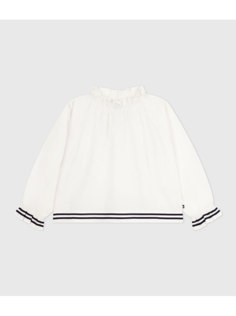 PETIT BATEAU 長袖ブラウス プチバトー トップス シャツ・ブラウス ホワイト【送料無料】