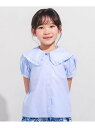 【SALE/30%OFF】BeBe オックスフリルビッグカラーブラウス(90~140cm) ベベ オンライン ストア トップス シャツ・ブラウス ブルー【RBA_E】【送料無料】