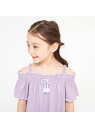 branshes シャーリングオフショダーTシャツ ブランシェス トップス カットソー・Tシャツ パープル グリーン