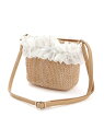 【SALE/30%OFF】BeBe コード編みフリルポシェット ベベ オンライン ストア バッグ ショルダーバッグ ホワイト ベージュ【RBA_E】【送料無料】