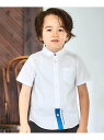 BeBe ポイント配色オックス半袖レギュラーシャツ(90~140cm) ベベ オンライン ストア スーツ・フォーマル Yシャツ・カッターシャツ グレー ホワイト【送料無料】