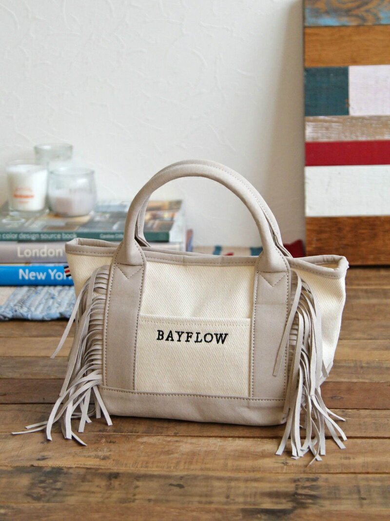 BAYFLOW (W)20SFSフリンジロゴS ベイフロー バッグ トートバッグ グレー ベージュ