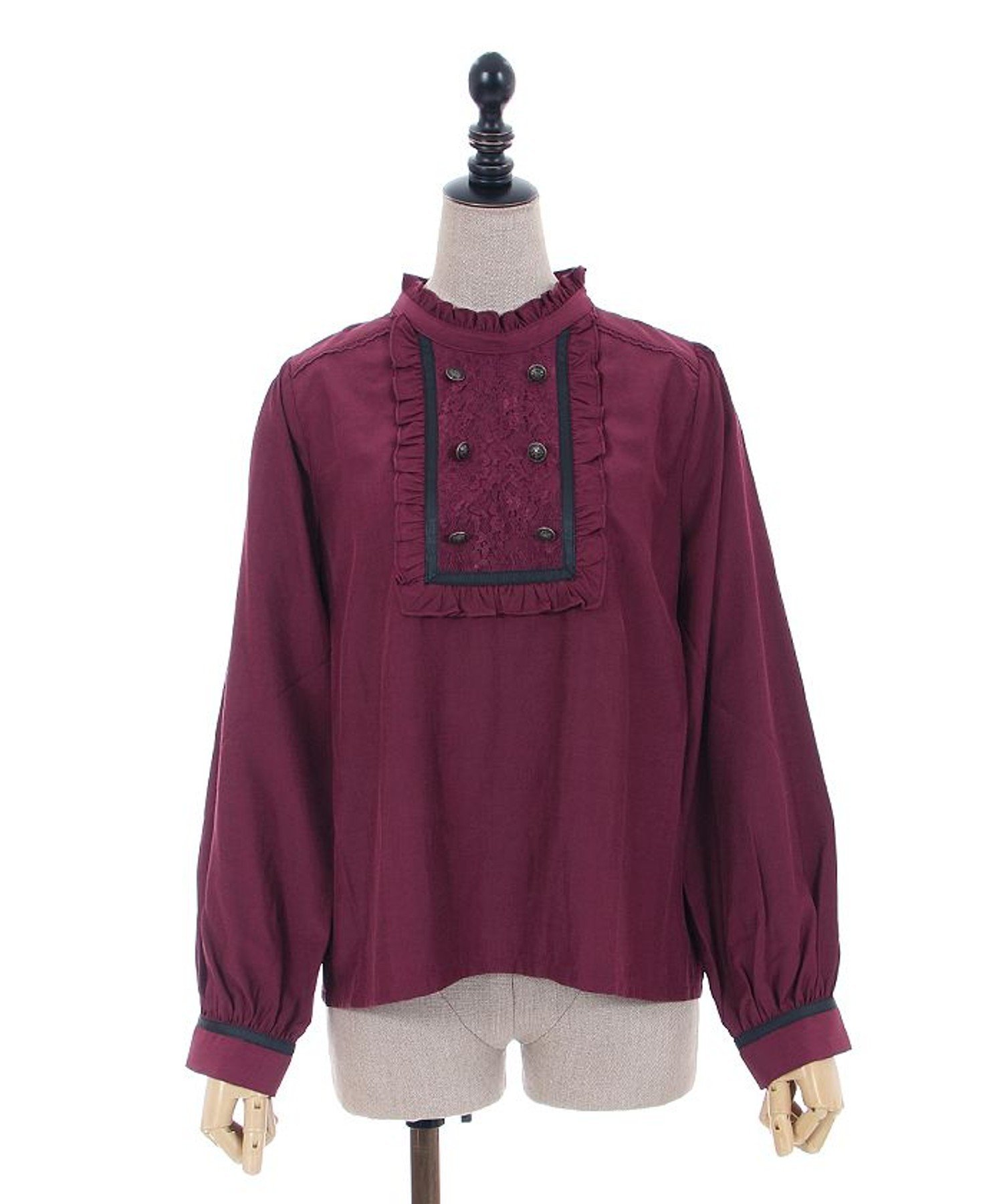 【SALE／70%OFF】axes femme POETIQUE ダブルボタンデザインBL アクシーズファム トップス シャツ・ブラウス レッド ホワイト ブラックのサムネイル