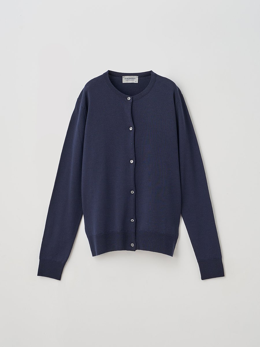 JOHN SMEDLEY クルーネック長袖ニットカーディガン ｜ MILLY ｜ 30G MODERN FIT ジョンスメドレー トップス ニット ブラック【送料無料】