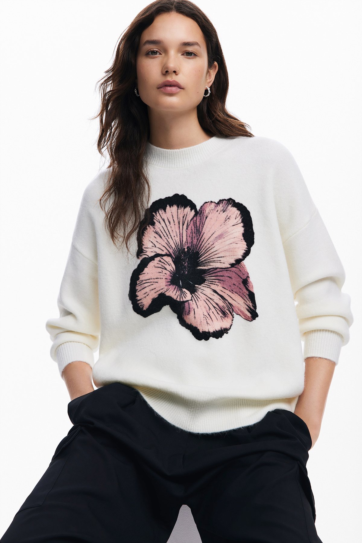 Desigual デシグアル ニットポンチョ ホワイト 楽天市場】Desigual(ニット・セーター|トップス):レディース