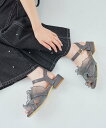 【SALE/20%OFF】MAJESTIC LEGON シアーフリルサンダル マジェスティックレゴン シューズ・靴 サンダル ブラック シルバー ホワイト ブラ...