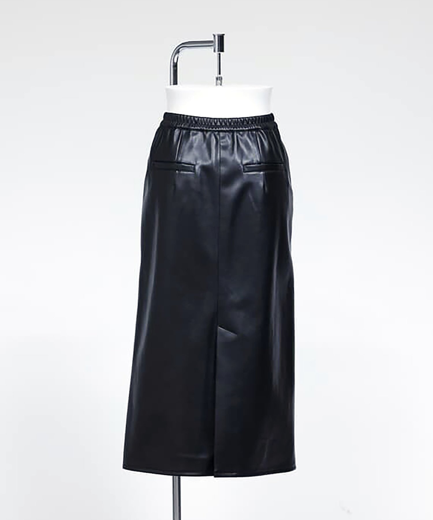 Pitchoune WASHABLE FAKE LEATHER スカート【ゴムウエスト】 タバサ スカート ロング・マキシスカート ブラック