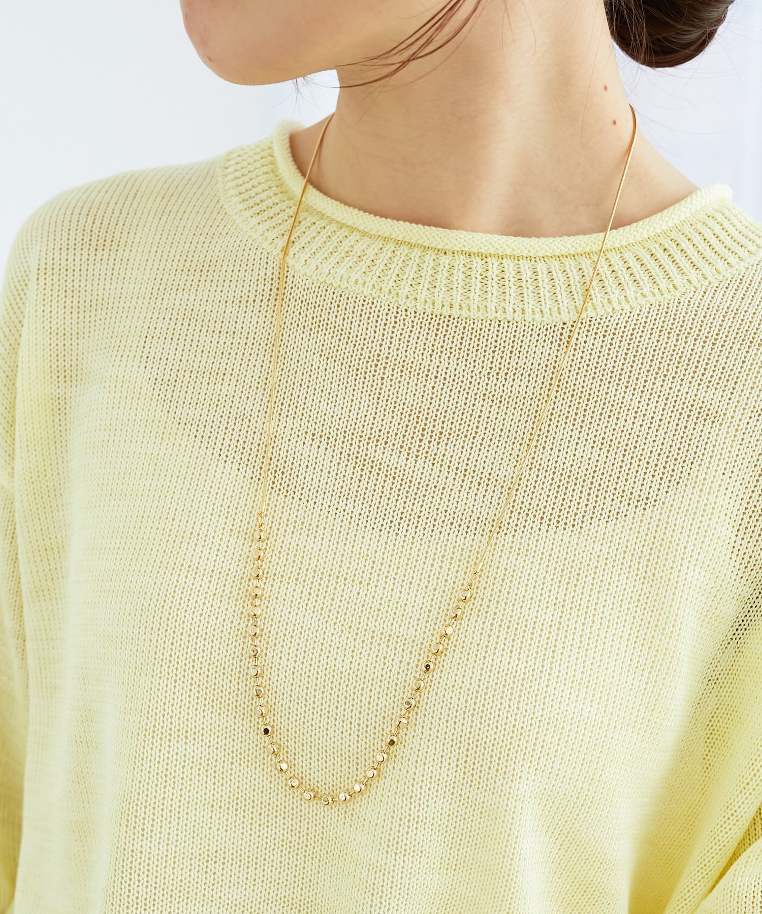 【SALE／20%OFF】le.coeur blanc ボールチェーンスライドネックレス ルクールブラン アクセサリー・腕時計 ネックレス ゴールド