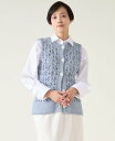 【SALE/30%OFF】martinique ケーブルアイレットジレ マルティニーク トップス ベスト・ジレ ホワイト ブルー【送料無料】