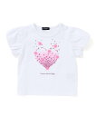 BeBe パーティクルフラワーバルーンスリーブTシャツ(80~90cm) ベベ オンライン ストア マタニティウェア・ベビー用品 ベビートップス ホワイト【送料...