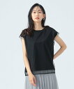 【SALE/30%OFF】BEAMS HEART WOMEN 【手洗い可/重ね着風/シアー/半袖】チュール フレンチスリーブ Tシャツ 25SS レイヤード シアートップス デザイントップス ビームス ハート トップス カットソー・Tシャツ ホワイト ブラック